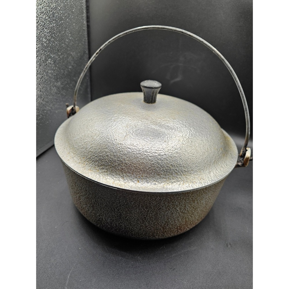 Vintage Club Hammercraft Cast Aluminum Dutch Oven 10in Pot with Lid Bail Handle